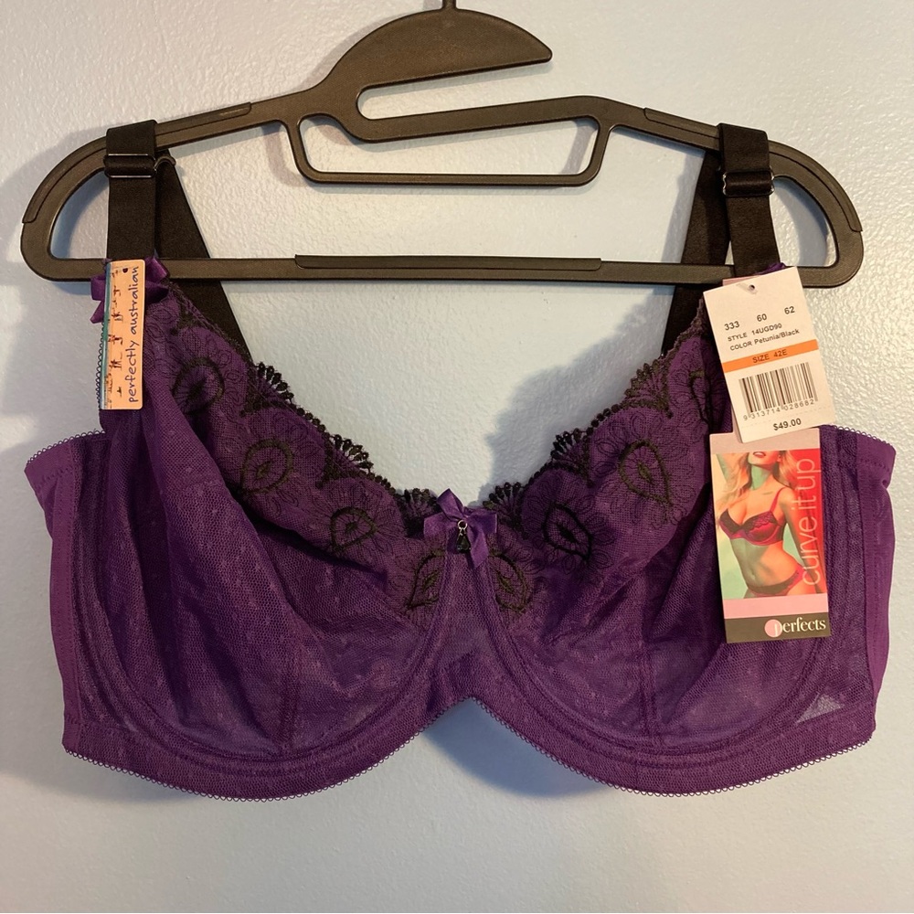 42E Perfects Australia Bra in Black and Purple